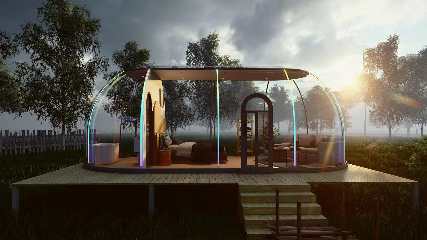 Panoramic pod: elevate your Airbnb, guest house, ADU, glamping, studio or alternative house to a new level of luxury
