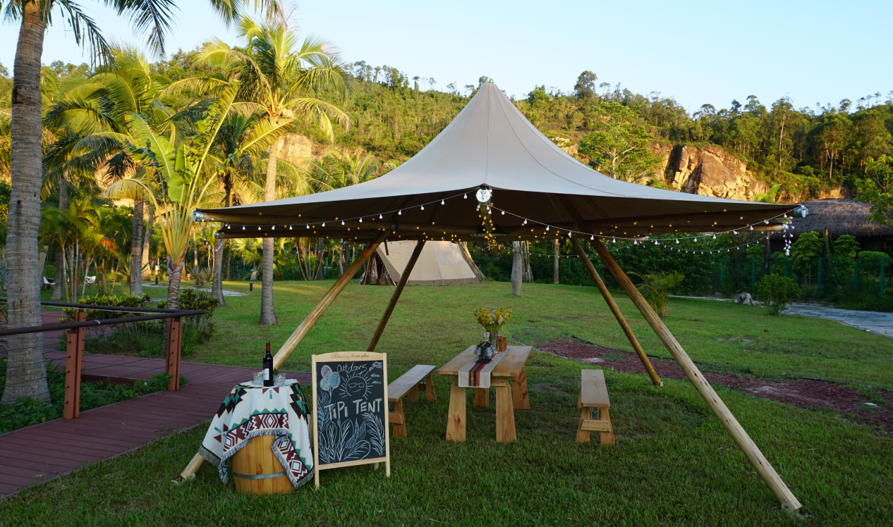 20ft Logo Canopy (Mini Sami Tipi) for market stall, picnic or backyard shade