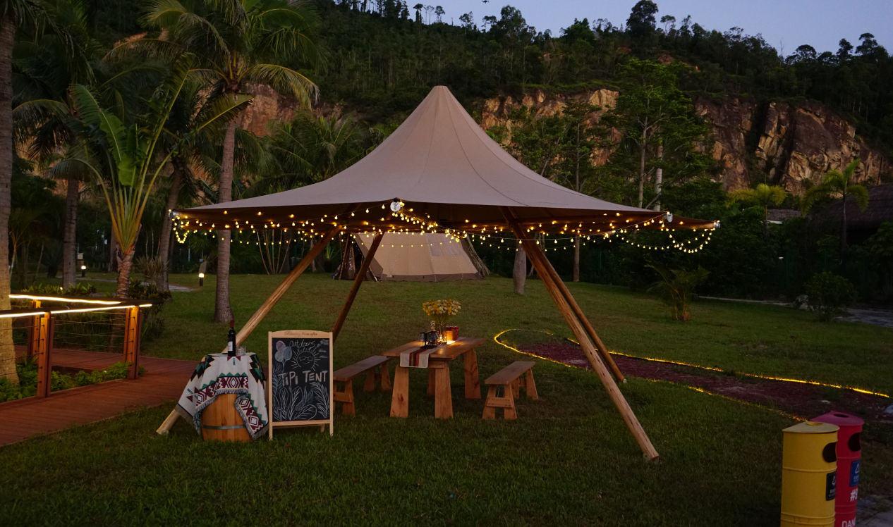 20ft Logo Canopy (Mini Sami Tipi) for market stall, picnic or backyard shade